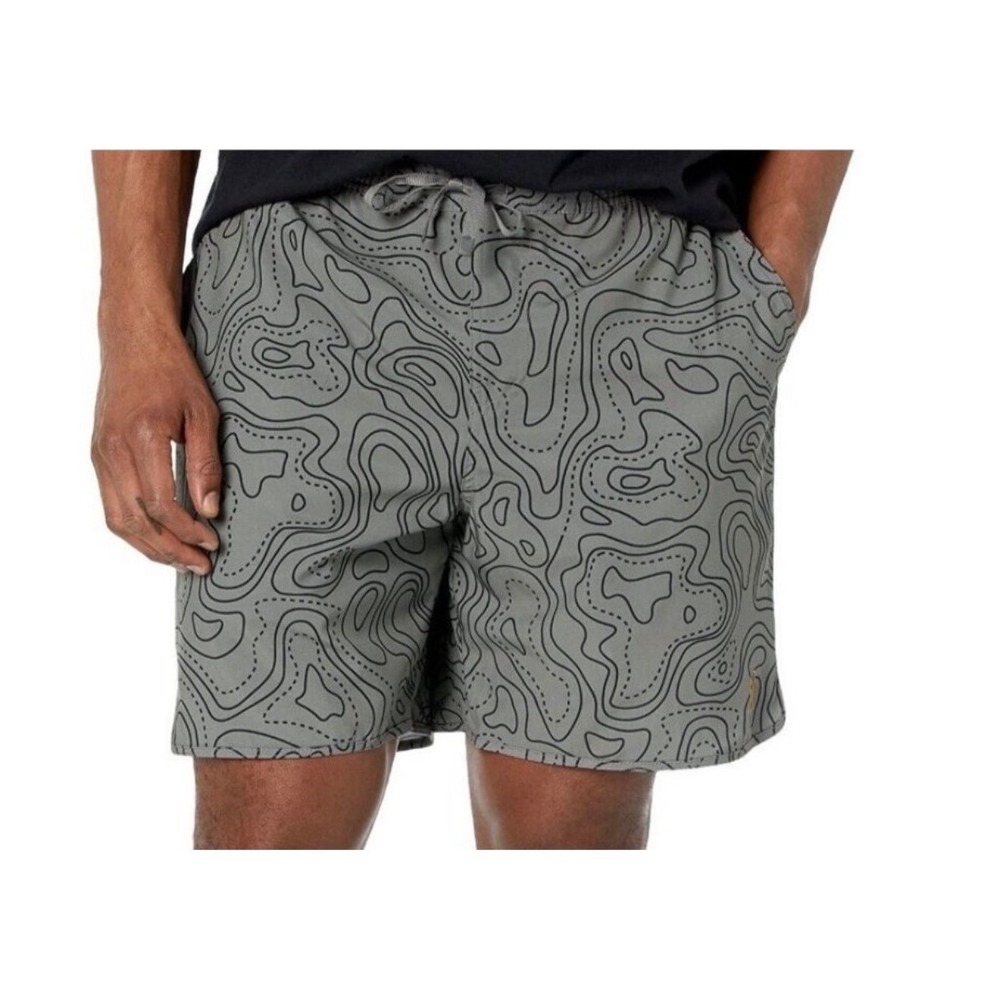 Bass Outdoor Shorts XXL Topo‎ Map Print Gray Hiking Trail 7" NWT